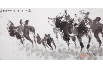 方舟四尺横幅动物画作品骆驼《远山的召唤》