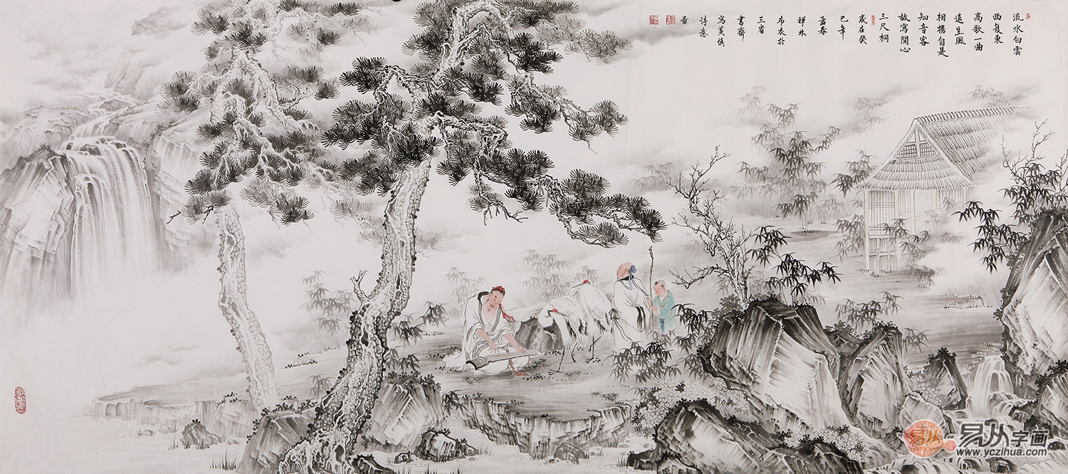 刘雅君六尺横幅山水画作品《黄慎诗意图》图片