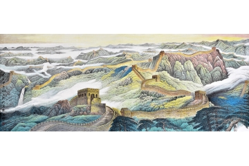 李林宏大尺寸橫幅山水畫作品魂《萬里長城》