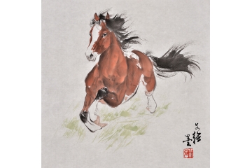 王文强动物画作品十二生肖之《马》