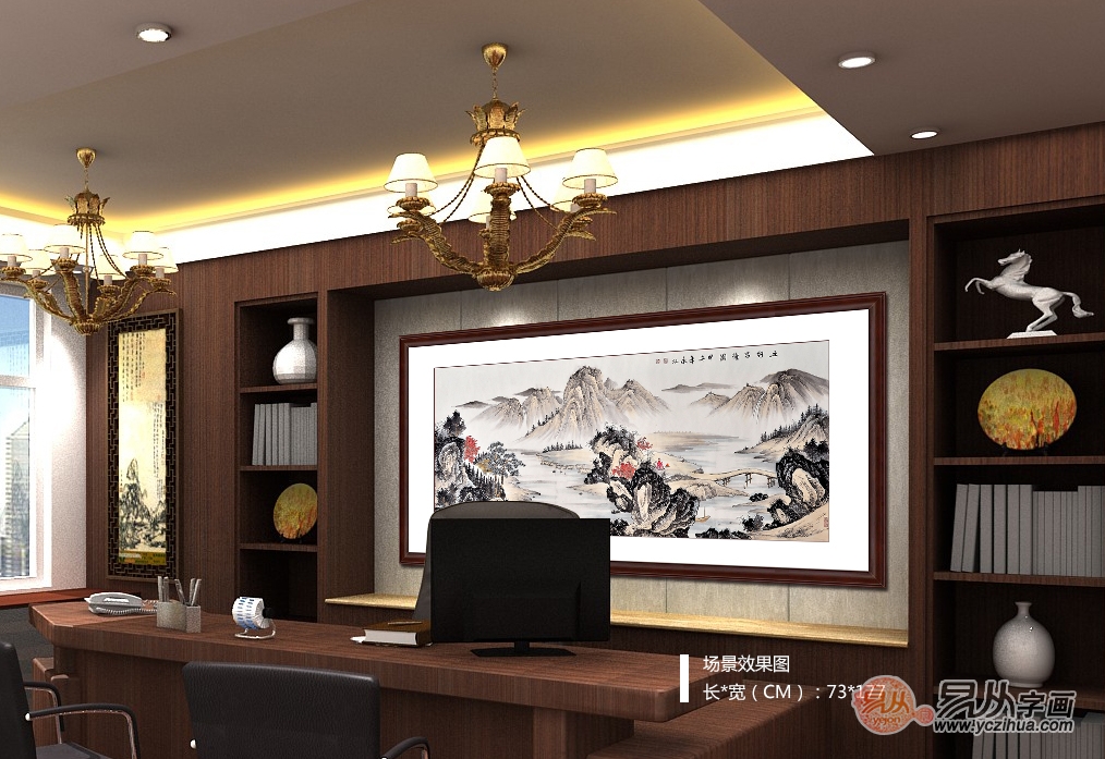 古韵高雅，大气优雅，完美中式风格办公室装饰效果图