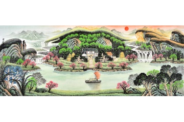 日出東方 易天也山水畫聚寶盆《旭日東昇》