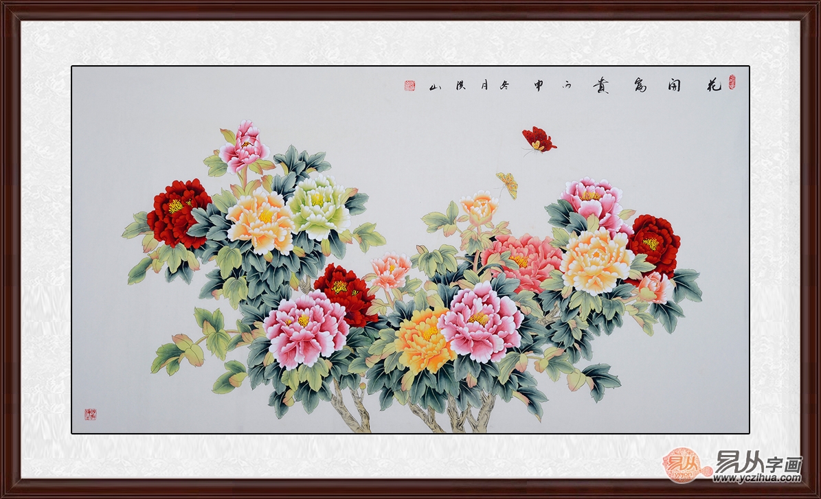 国家一级美术师张洪山富贵牡丹图《花开富贵》