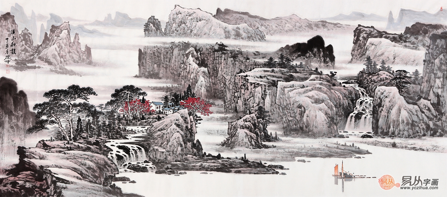 中国当代山水画家林德坤山水画作品欣赏