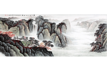 李林宏最新力作八尺横幅山水画《万里江山入画图》