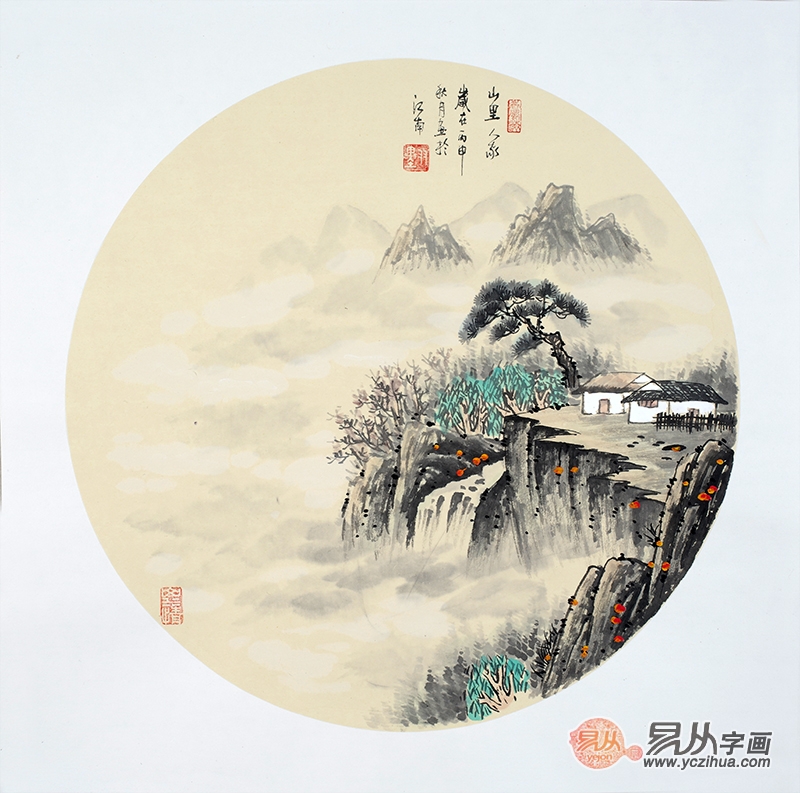 中式简约客厅装饰画选择 情愫水墨山水画