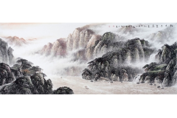 千里江陵 国家一级美术师徐坤连作品《轻舟已过万重山》