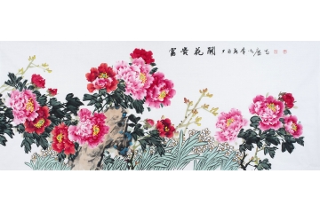 实力派画家李火庆国画牡丹图《富贵花开》