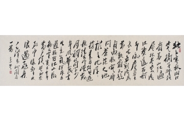 当代毛体书法家夏艾泽六尺横幅书法《沁园春·长沙》