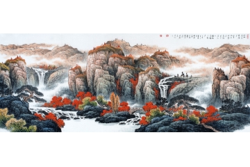 鸿运图 薛大庸最新力作六尺横幅国画新品《孤山隐居书壁》