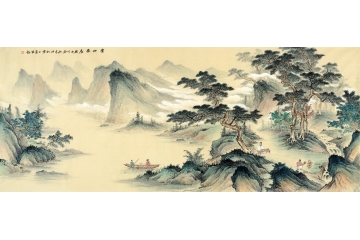 中美協畫家王寧精心力作仿古國畫《寶地雅居》