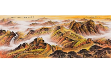 王宁新作六尺国画长城作品《中华之魂》