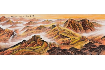 王宁六尺山水画万里长城国画《中华之魂》