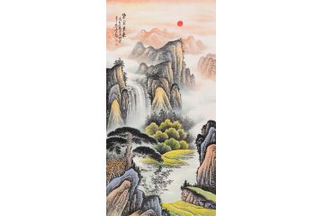玄关招财画 李林宏力作风水画《紫气东来》