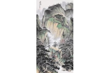 李佩锦最新力作四尺竖幅国画《春壑松风》
