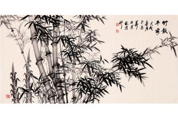 国家一级美术师石荣禄国画竹子图《竹报平安》
