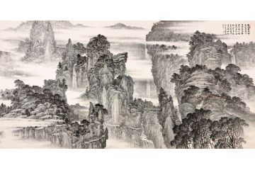 国画典藏 林德坤最新国画山水画《云开飞来峰》