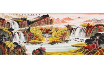 李林宏最新力作風水畫B款聚寶盆《紫氣東來》