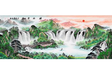 办公室挂什么画风水好 事业高升山水画