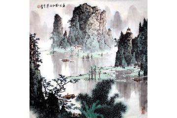 实力派山水画家白启哲作品《春风又绿江南岸》