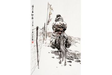 中美协会员覃日群藏族人物画《诺尔盖初春》