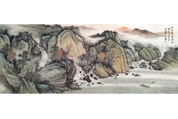 中国美协画家余静最新山水画《溪山处处有芳林》