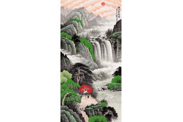 风水装饰画 李林宏老师山水画作品《福地安居图》