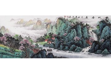 宋唐老師新品力作世外桃源山水畫《福地安居》