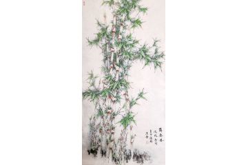 赵俊贞四尺竖幅竹子画《舞春风》