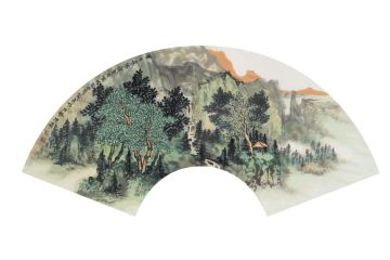 王宁山水画扇面系列作品七《暖日和风》