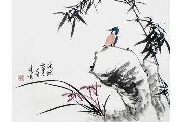 寫意花鳥畫 鄭曉京精品畫《清涼世界.蘭竹》