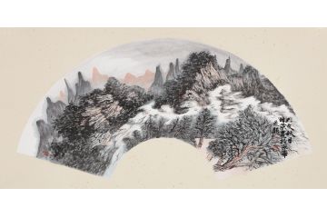 中美協畫家張林榮新品力作小尺寸山水畫《窮款》