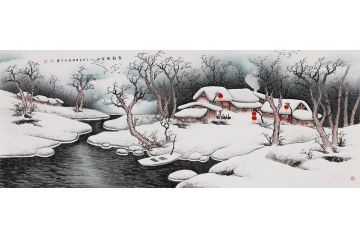 《瑞雪兆丰年》立即购买$2,900李国胜新品六尺横幅山水画作品《瑞雪兆