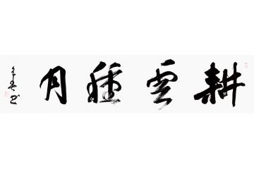 杨久春四字书法作品《耕云种月》