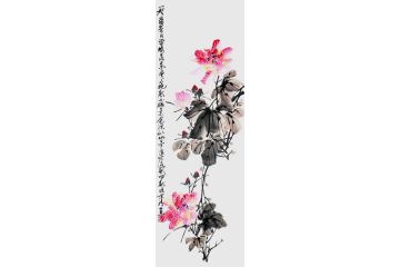 鄭曉京詩畫新作 豎幅芙蓉花《芙蓉》