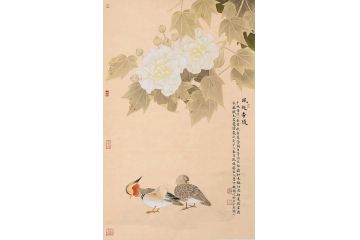 走廊裝飾畫 魏國老師新品芙蓉圖《風起香隨》