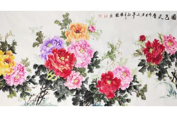 客廳裝飾畫 孫騰龍精品佳作《國色天香》