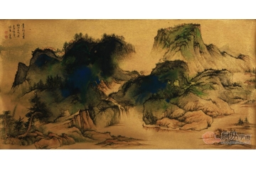 魏金岭三尺横幅山水画作品《青山行不尽》