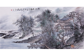 孙硕四尺横幅山水画作品《江山如画》