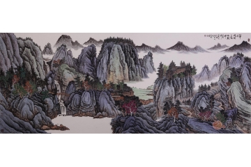 吴大恺八尺横幅山水画作品《心中天地阔》