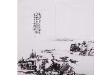 李杜四尺斗方山水画作品《画偈·境化天然》