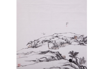 李杜四尺斗方山水画作品《辛卯冬》