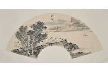 王玉东小尺横幅山水画作品《韵》