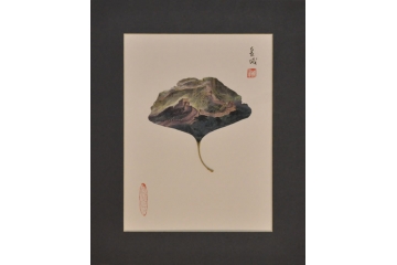 刘进生小尺竖幅叶上作画《长城》 走廊山水画