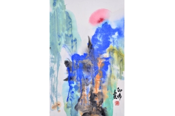 孙伟小尺寸花鸟画《泼彩》