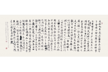 何海燕四尺横幅书法作品《兰亭序》书房茶楼客厅书法字画