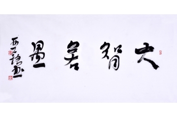 赵亚铭（已故）三尺横幅书法作品草书《大智若愚》办公室书房书法字画