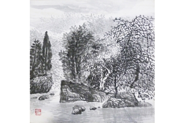 仇谷小尺寸山水画系列作品《山水画系列之二》