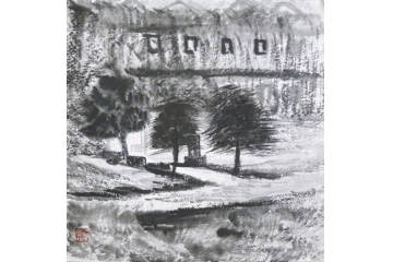 仇谷小尺寸山水画系列作品《山水画系列之四》