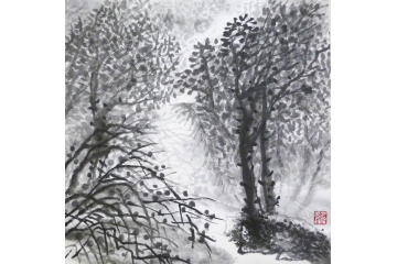 仇谷小尺寸山水画系列作品《山水系列之十一》